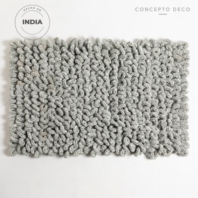 ALFOMBRA INDIA BUCLE GRANDE GRIS CLARO 50X80CM