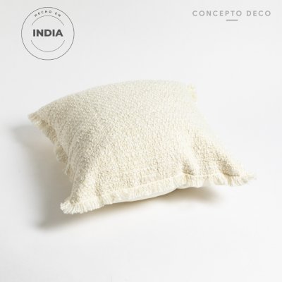 FUNDA DE ALMOHADON INDIA NATURAL 45X45CM