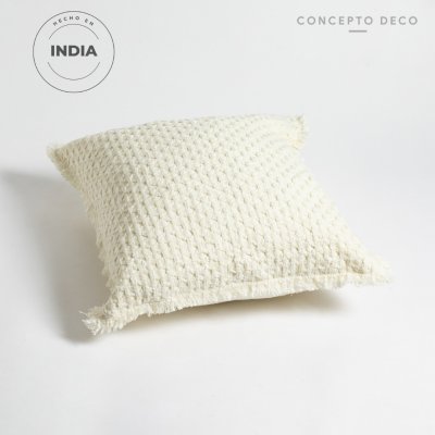 FUNDA DE ALMOHADON INDIA NATURAL 45X45CM