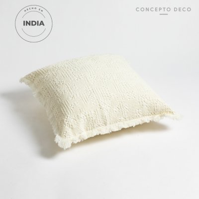 FUNDA DE ALMOHADON INDIA NATURAL 45X45CM