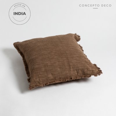 FUNDA DE ALMOHADON INDIA TOSTADO 45X45CM