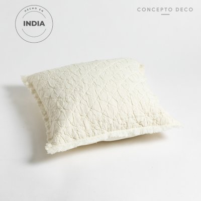 FUNDA DE ALMOHADON INDIA NATURAL 45X45CM