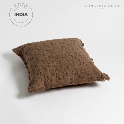 FUNDA DE ALMOHADON INDIA TOSTADO 45X45CM