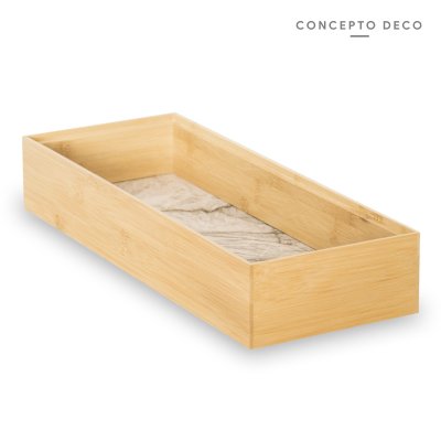 BANDEJA BAMBOO C/BASE BLANCA SIMIL MARMOL 38x15x6,5 CM