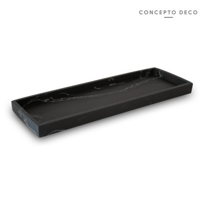 BANDEJA MARMOL NEGRO RECTAN 37x13x2,5