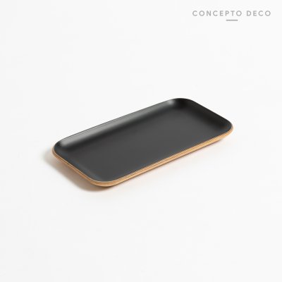 BANDEJA MADERA SAUCE NEGRO 22X12CM