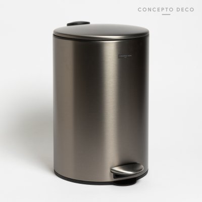 TACHO ACERO CIERRE SOFT GRIS METALIZADO MATE 12L