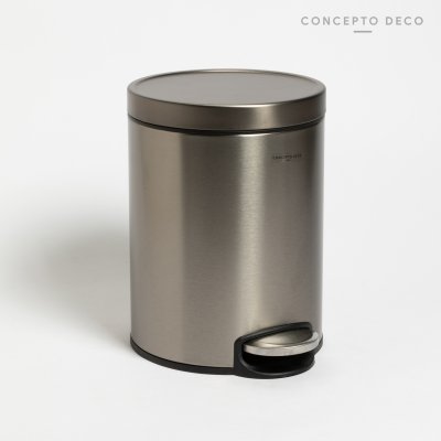 TACHO ACERO CIERRE SOFT GRIS METALIZADO MATE 5L