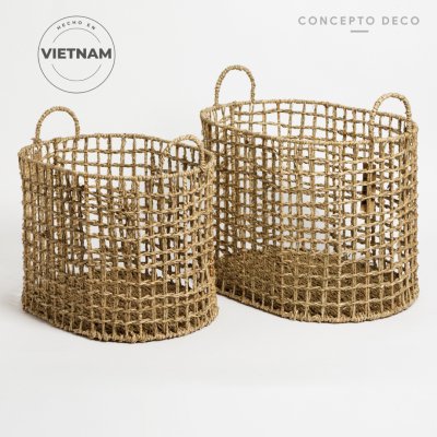 SETX2 CANASTO SEAGRASS G:33X40CM C:29X39,5CM