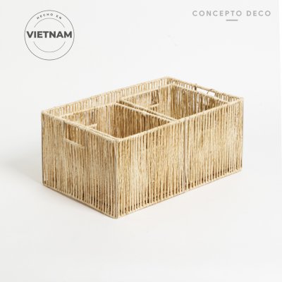 SETX3 CANASTO YUTE CUERDAS G:40X26 C:21,5X16CM