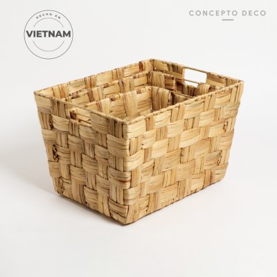 SETX3 CANASTO JACINTO G:42X28 M:38X23 C:33X20CM