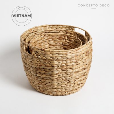 SETX3 CANASTO JACINTO G:38X29 M:33,5X25C:28X22CM