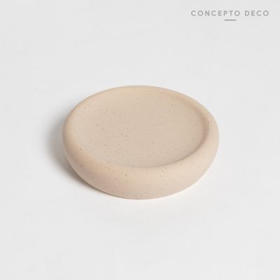 JABONERA CERÁMICA PUNTITOS CEMENTO 10,5X10CM