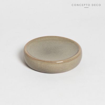 JABONERA CERÁMICA CRAQUELADA GRIS 10X10CM