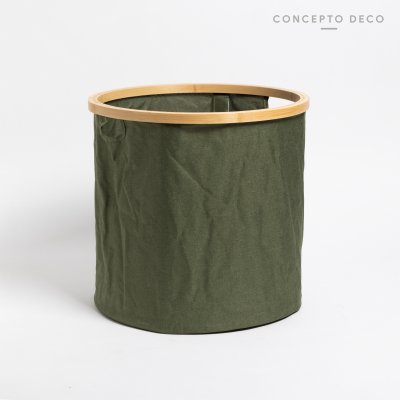 CESTO ORGANIZADOR VERDE BAMBOO REDONDO 37X36CM