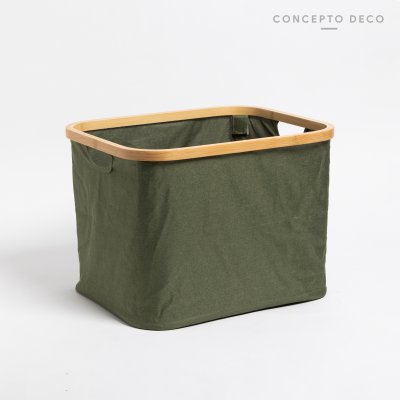 CESTO ORGANIZADOR VERDE BAMBOO 36X28X29CM