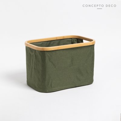 CESTO ORGANIZADOR VERDE BAMBOO 34X21X25CM