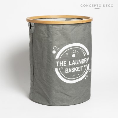 CESTO LAUNDRY REDONDO GRIS 47X38CM