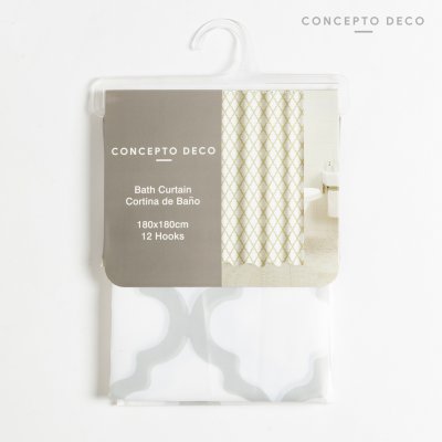 CORTINA ROMBOS BEIGE  180X180CM