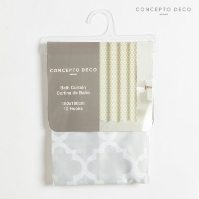 CORTINA OCTOGONOS BEIGE 180X180CM