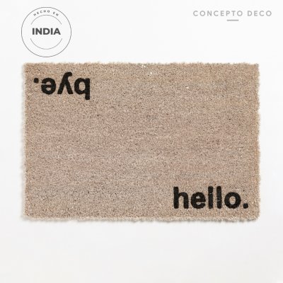 FELPUDO INDIA COCO HELLO/BYE GRIS CLARO 40X60CM