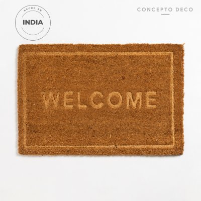 FELPUDO INDIA COCO GRABADO WELCOME 40X60CM