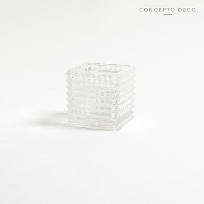FLORERO VIDRIO LUXURY CRISTAL CUADRADO 11X11 CM