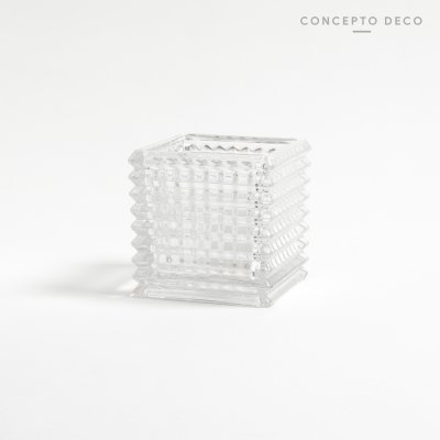 FLORERO VIDRIO LUXURY CRISTAL CUADRADO 14X13 CM