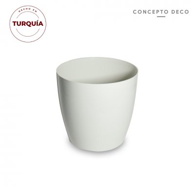 MACETA TURQUIA LISA MARFIL BRILLO 18CM H 19CM D