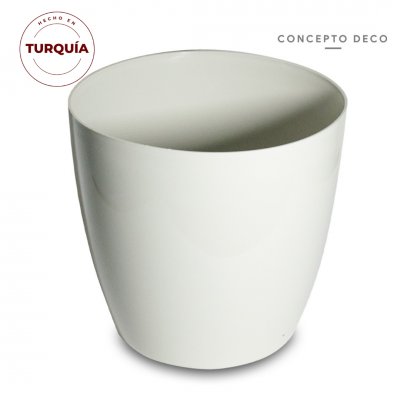 MACETA TURQUIA LISA MARFIL BRILLO 44CM H 48CM D