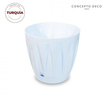 MACETA VETAS TURQUIA BLANCO BRILLO 21CM H 22CM DIA