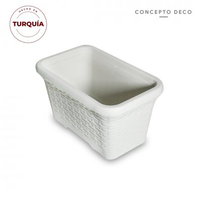 MACETA TURQUIA BALCON RATTAN MARFIL MAT 32X20X16CM