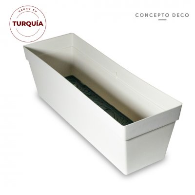 MACETA TURQUIA BALCON MARFIL MATE 50X17X15CM