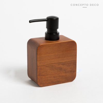 DISPENSER MADERA TECA CUADRADO 14X5,5CM