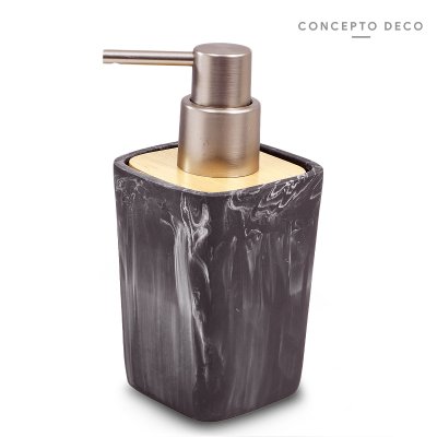 DISPENSER MARMOL MADERA CUADRADO NEGRO