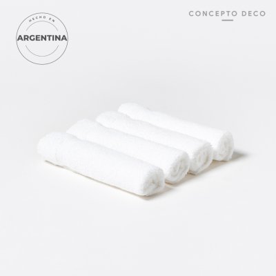 SET X4 TOALLAS 30X45 BLANCO  480gr ARG