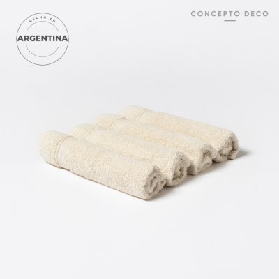 SET X4 TOALLAS 30X45 CRUDO  480gr ARG