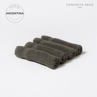 SET X4 TOALLAS 30X45 GRIS O  480gr ARG