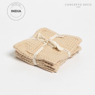 SETX4 TOALLA ROSTRO PAMUK WAFFLE ARENA 30X30CM