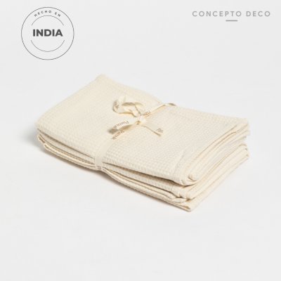 SETX2 TOALLA ROSTRO PAMUK MICRO WAFFLE CRUDO 50X80CM