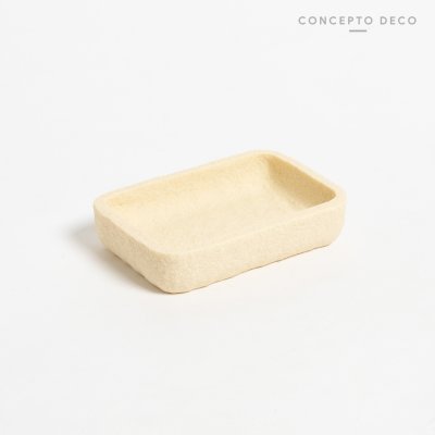 JABONERA SIMIL PIEDRA BEIGE 12X2,5CM