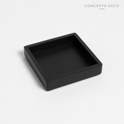 JABONERA CUADRADA ROBLE NEGRO 11X3CM