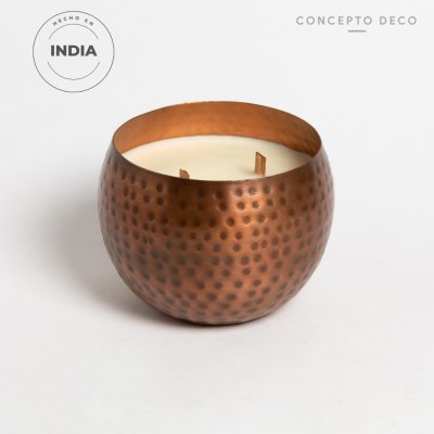 VELÓN INDIA METAL MARTILLADO COBRE 1150g 14X12CM